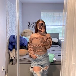 Ruffled Off Shoulder Top